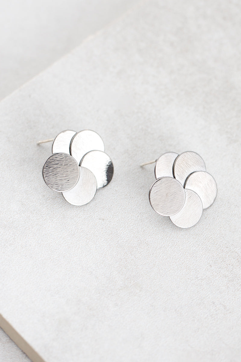 Round and Round Earrings | Gunmetal