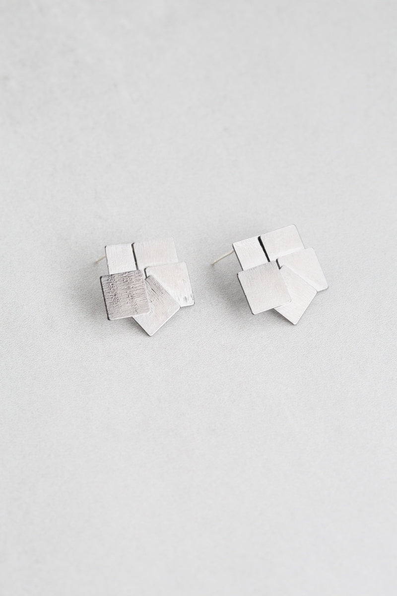 Square Deal Earrings | Gunmetal