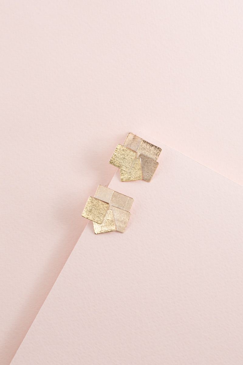 Square Deal Earrings | Gold