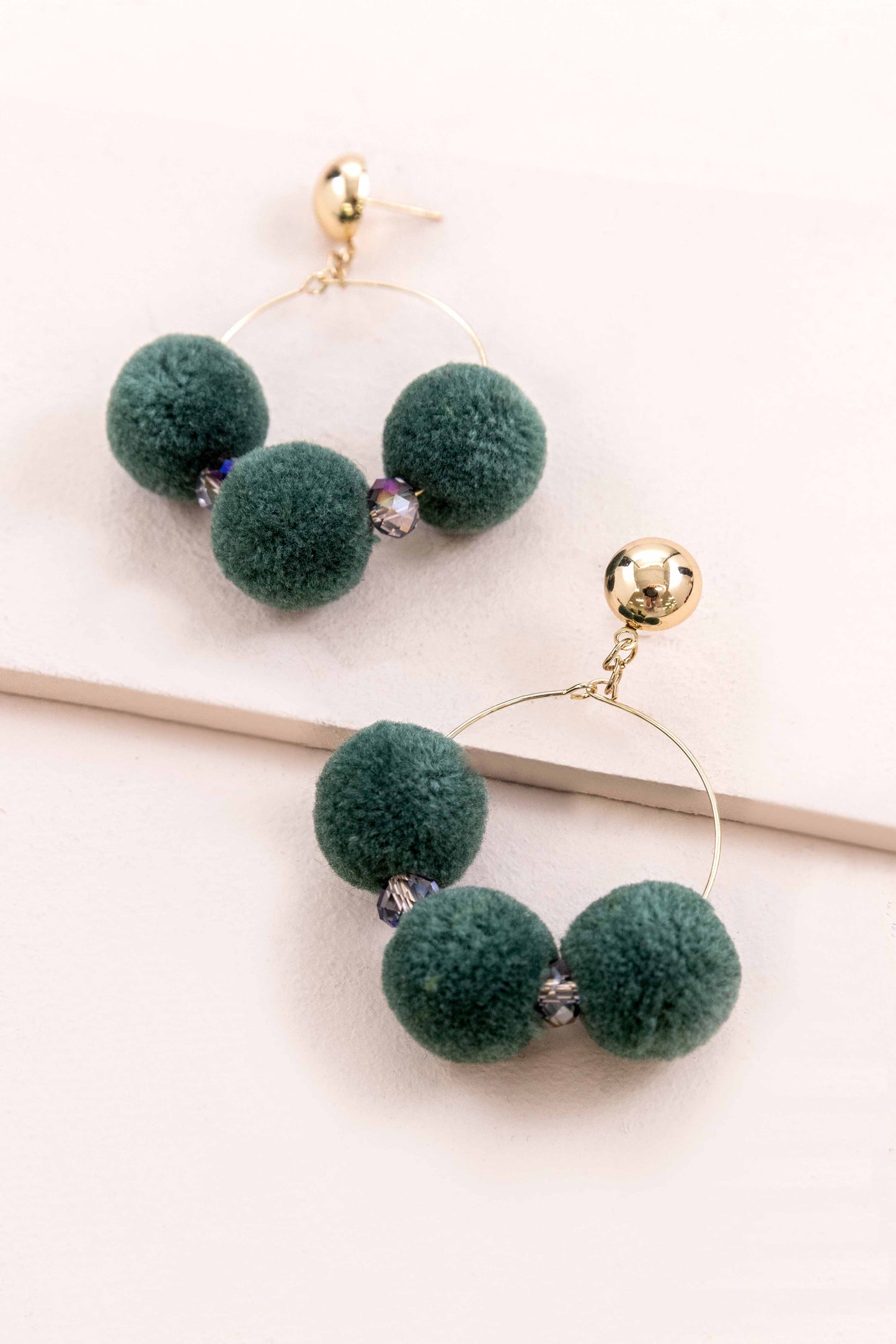 Rio Pom Earrings | Green