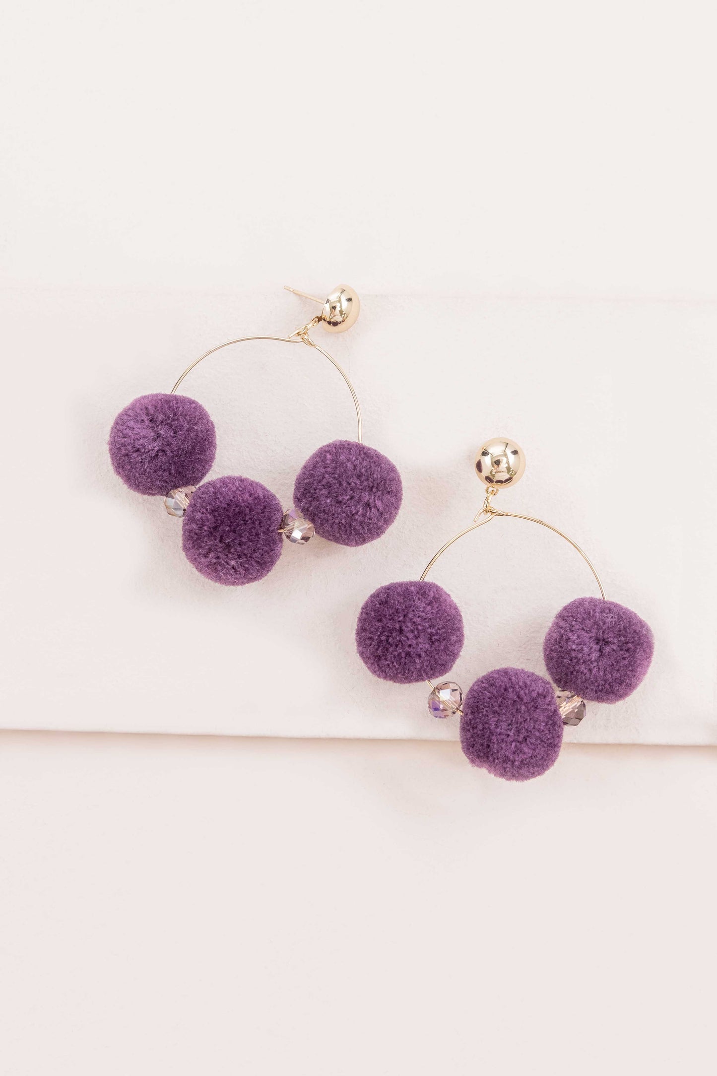 Rio Pom Earrings | Purple