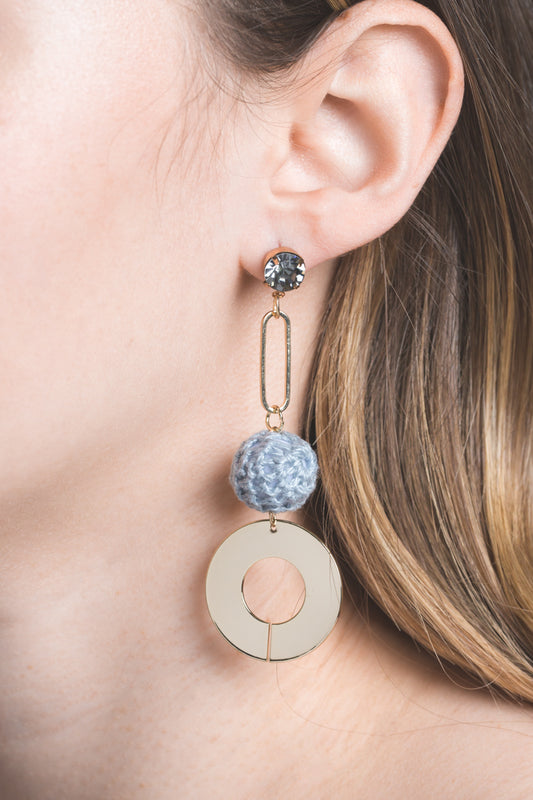 Aura Crochet Earrings | Gray