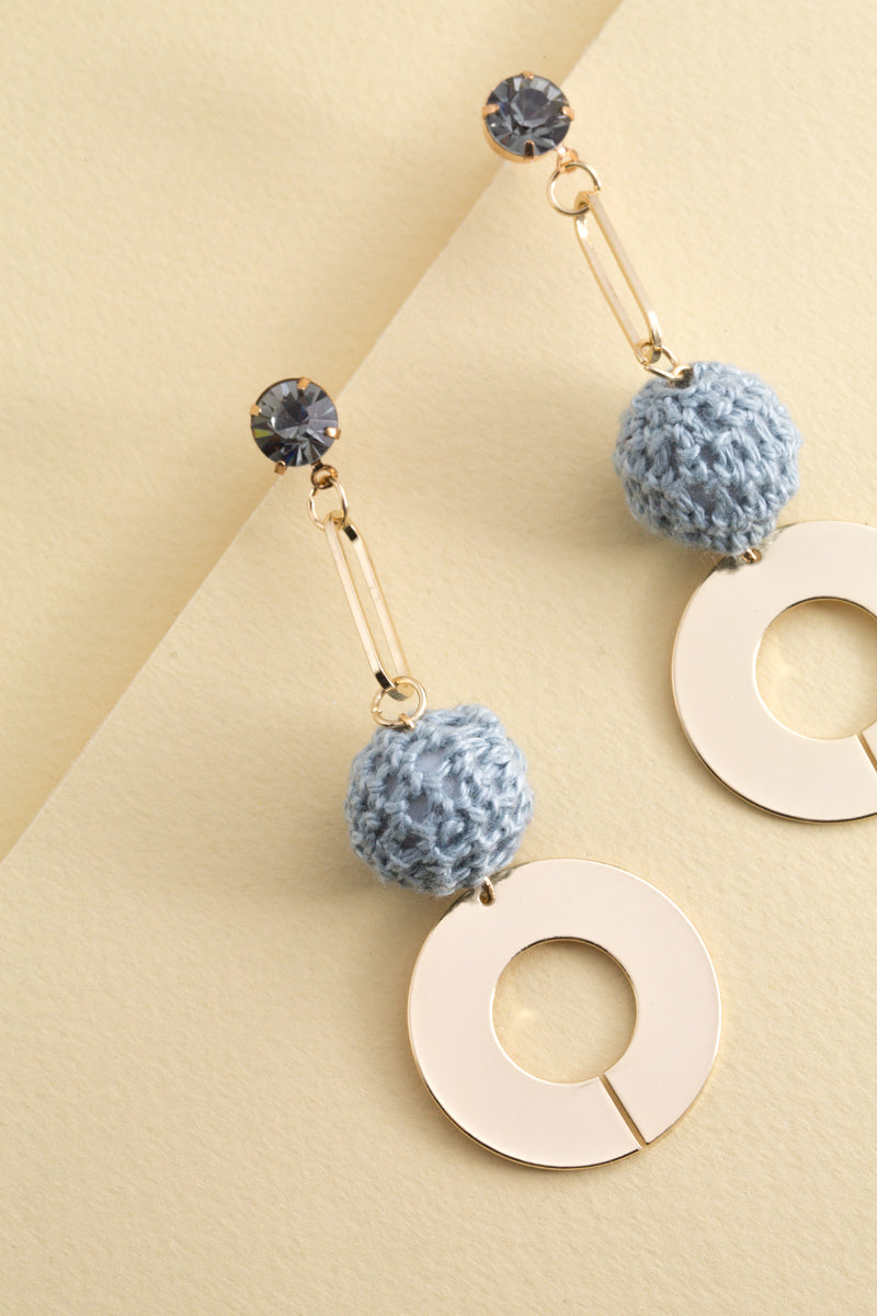 Aura Crochet Earrings | Gray