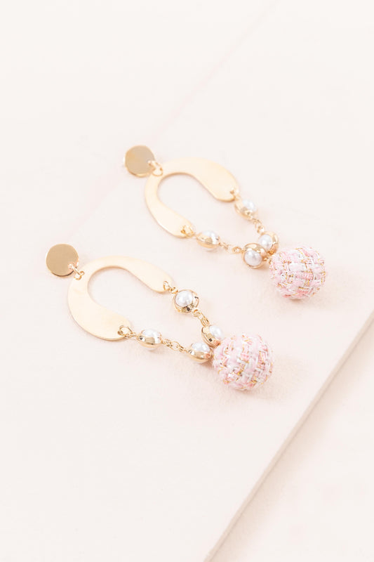 Won Over Twill Earrings | Pink