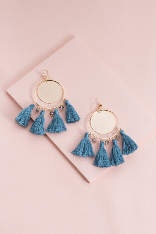 Queen Midas Tassel Earrings | Teal