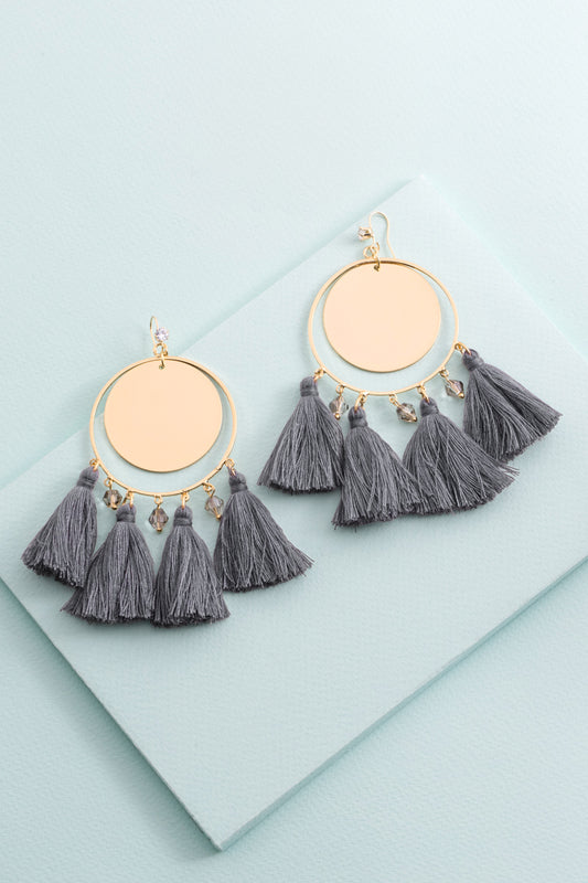 Queen Midas Tassel Earrings | Gray