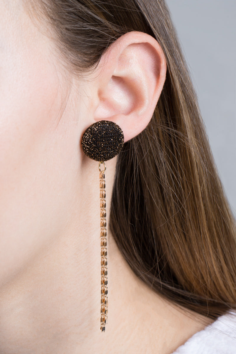 Rise and Shine Tassel Earrings | Black