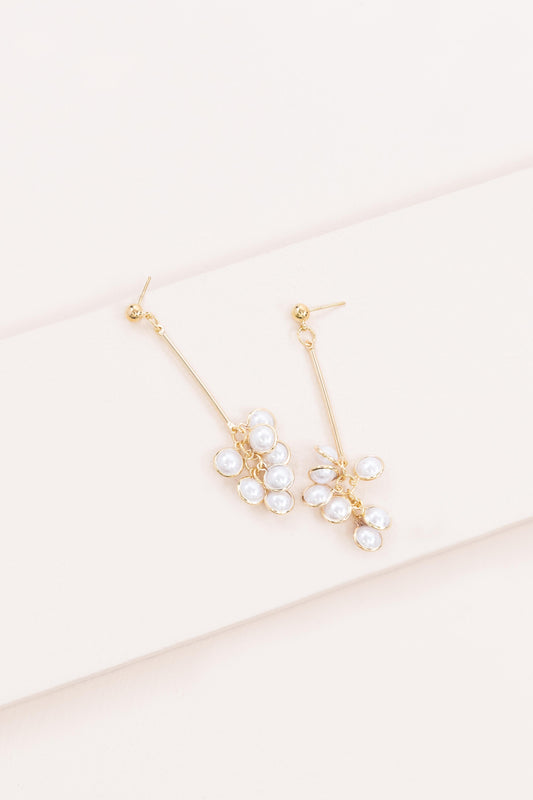 Pearl Seed Cluster Drop Earrings (14K)