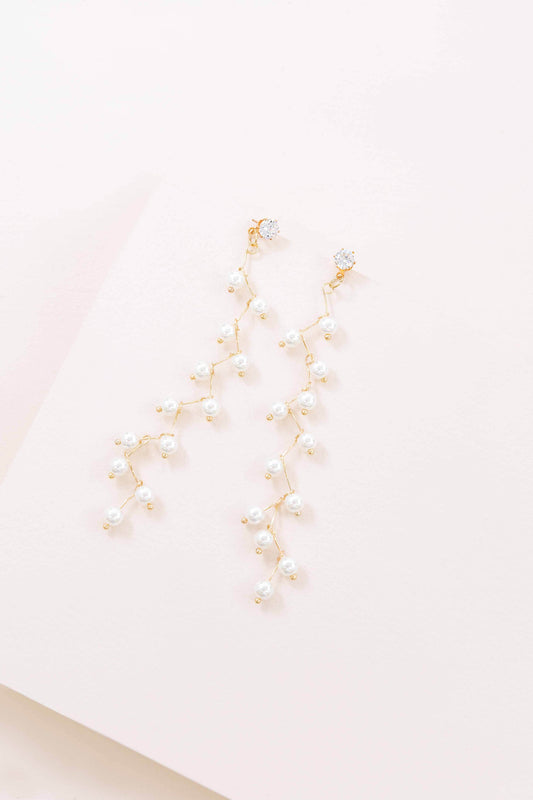 Blissfully Yours Dangle Earrings | Pearl (14K)