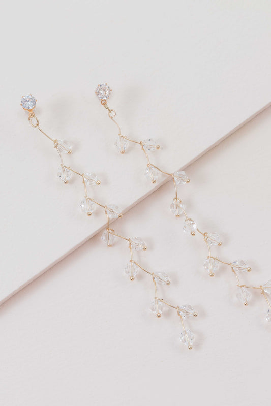 Blissfully Yours Dangle Earrings | Crystal (14K)