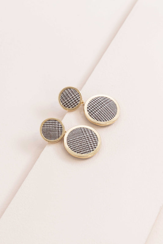 Going Places Circle Drop Earrings | Herringbone (14K)