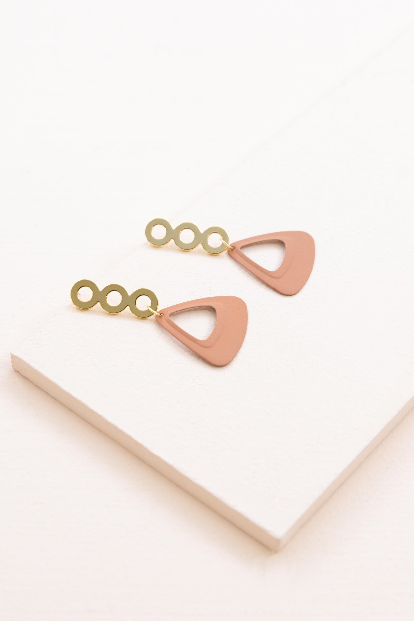 Contempo Triangle Drop Earrings | Terra Cotta (14K)