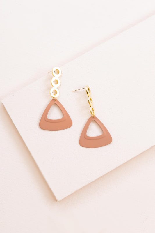 Contempo Triangle Drop Earrings | Terra Cotta (14K)