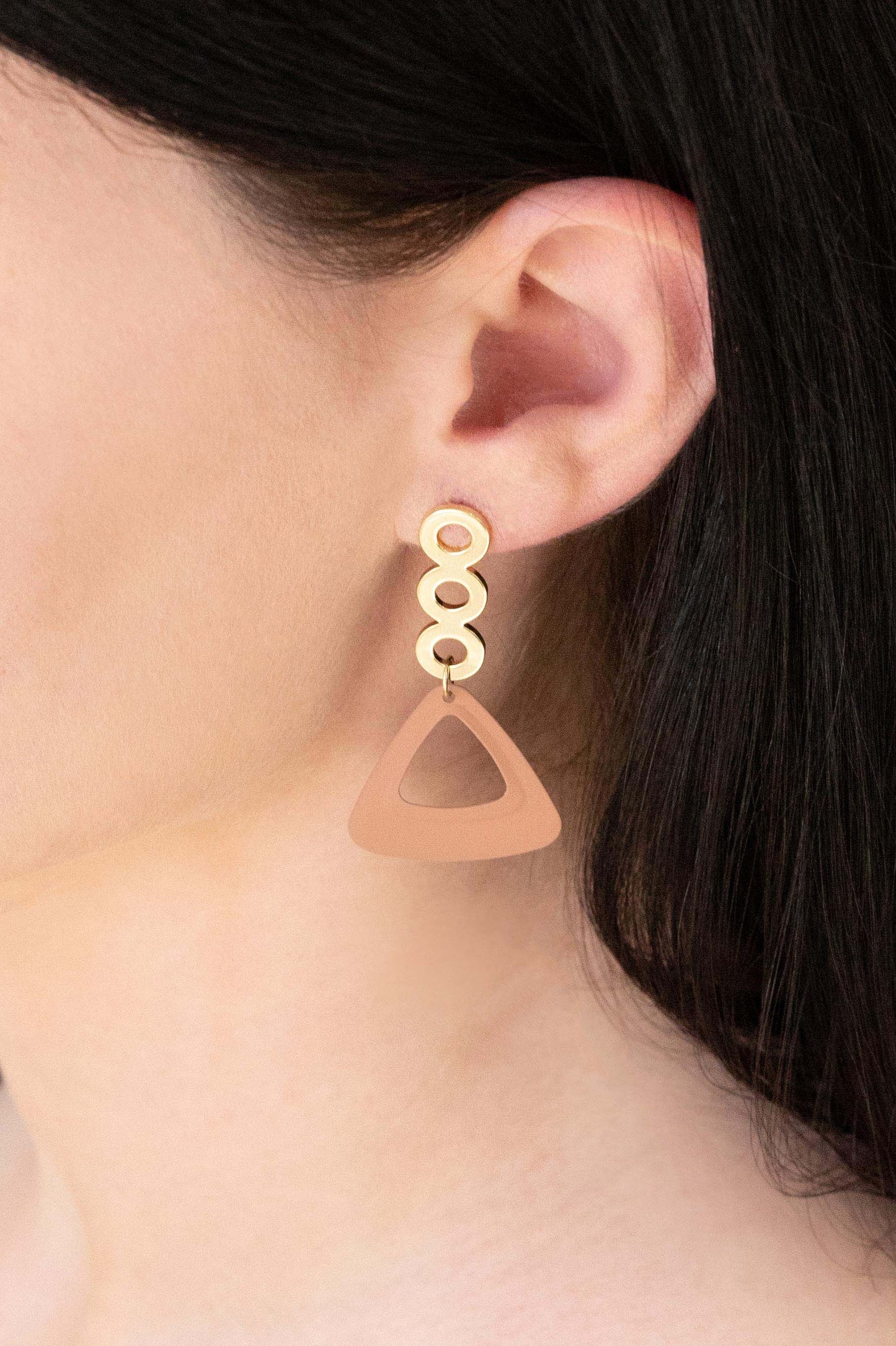 Contempo Triangle Drop Earrings | Terra Cotta (14K)