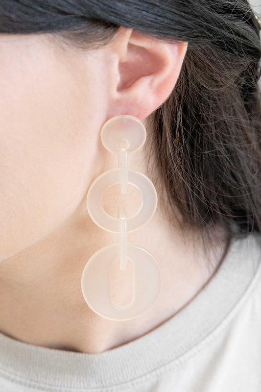 Chunky Chain Drop Earrings | Clear