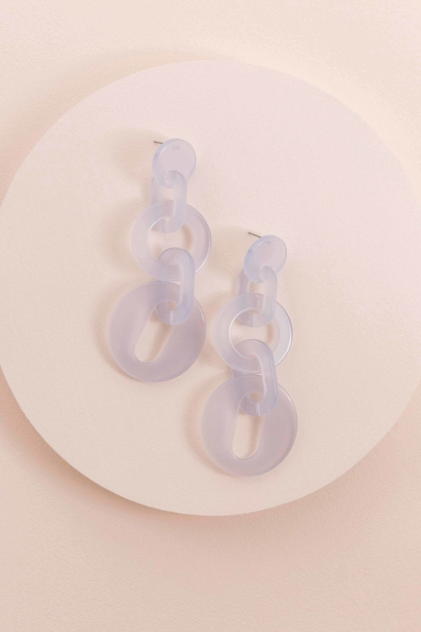 Chunky Chain Drop Earrings | Blue