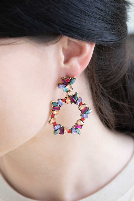Captivating Circle Stone Earrings | Multi-Color
