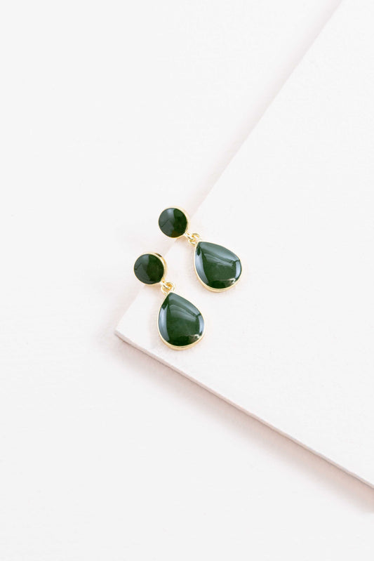 Pure Tear Drop Earrings (10K) | Hunter Green