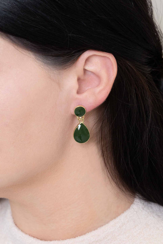 Pure Tear Drop Earrings (10K) | Hunter Green