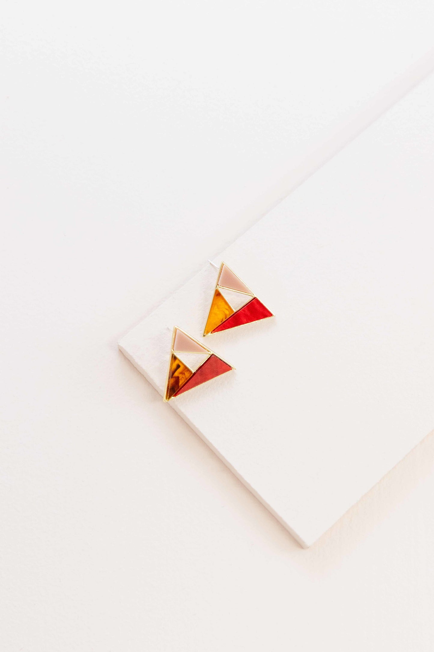 Stained Desire Triangle Earrings (10K)