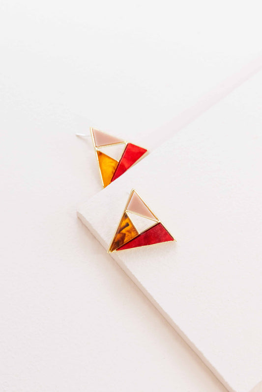 Stained Desire Triangle Earrings (10K)