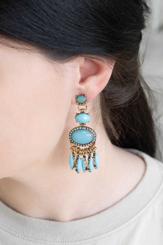 Trendy Turquoise Dangle Earrings