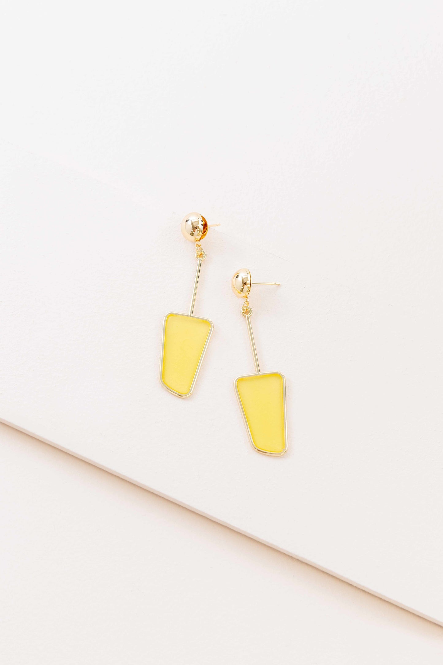 Stained Glass Dangle Earrings (14K) | Yellow