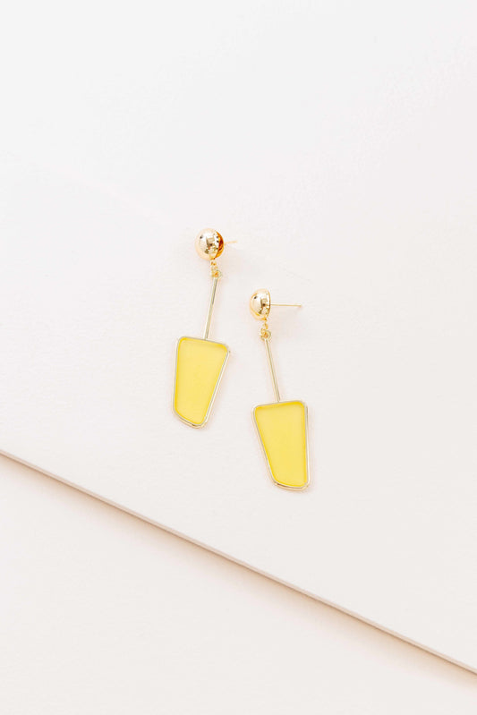 Stained Glass Dangle Earrings (14K) | Yellow