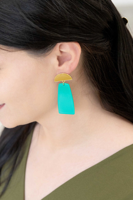 Groovy Geometric Drop Earrings (14K)