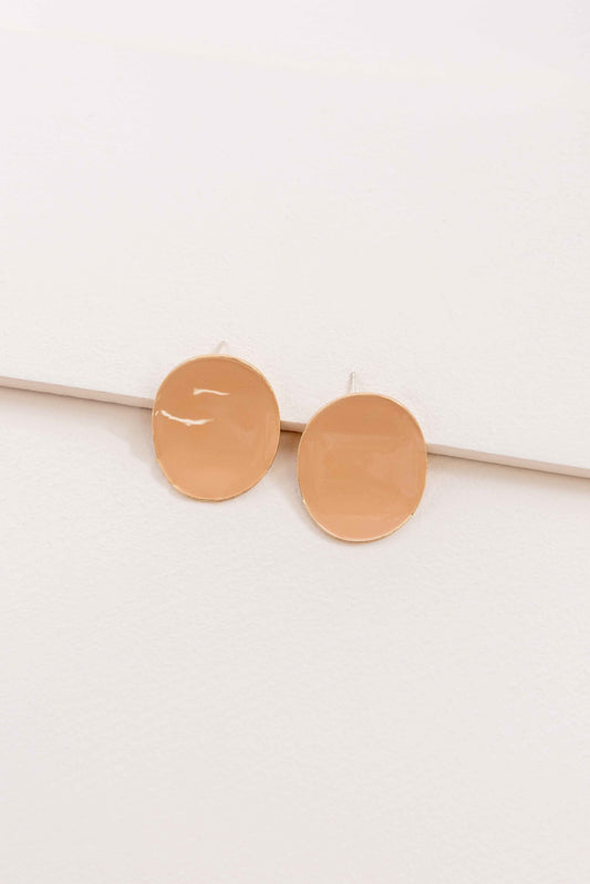 On a Curve Stud Earrings (14K) | Beige