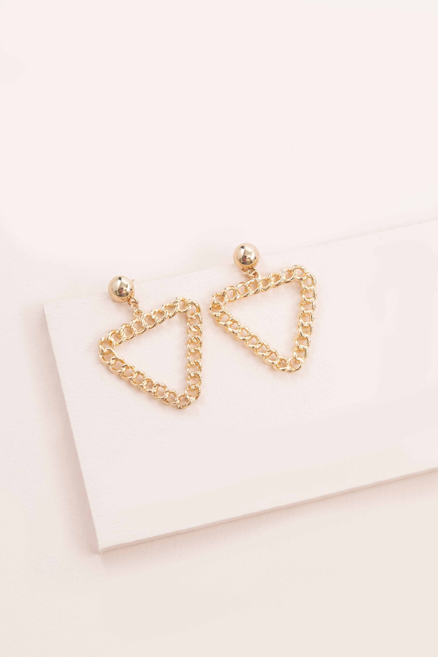 Triangle Chain Link Earrings (14K)