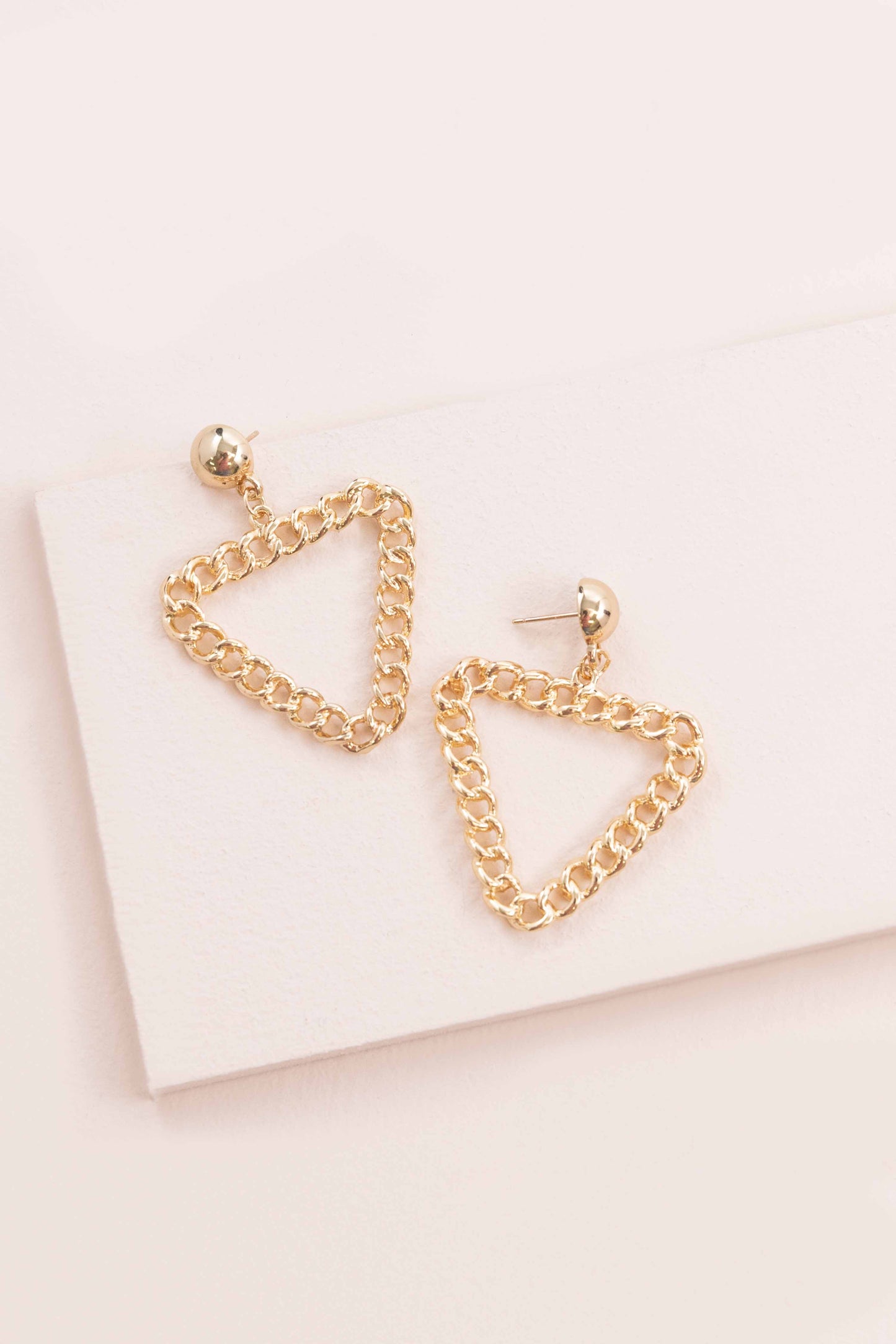 Triangle Chain Link Earrings (14K)