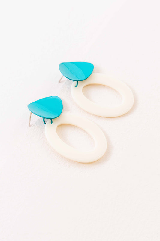 Bright Color Block Dangle Earrings