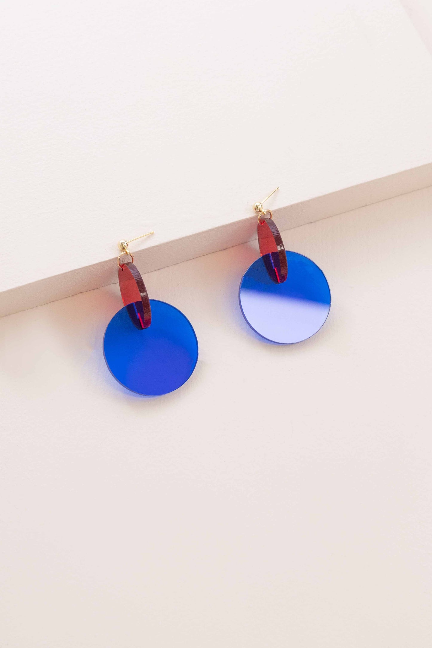 Clear Color Pop Drop Earrings | Red