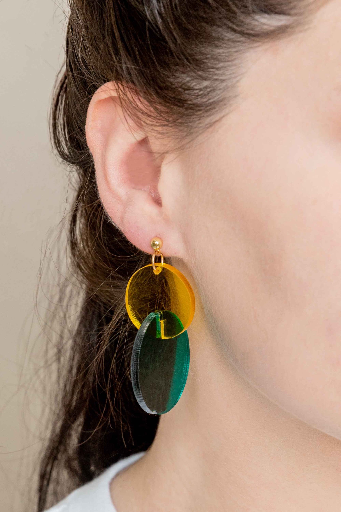 Clear Color Pop Drop Earrings | Yellow