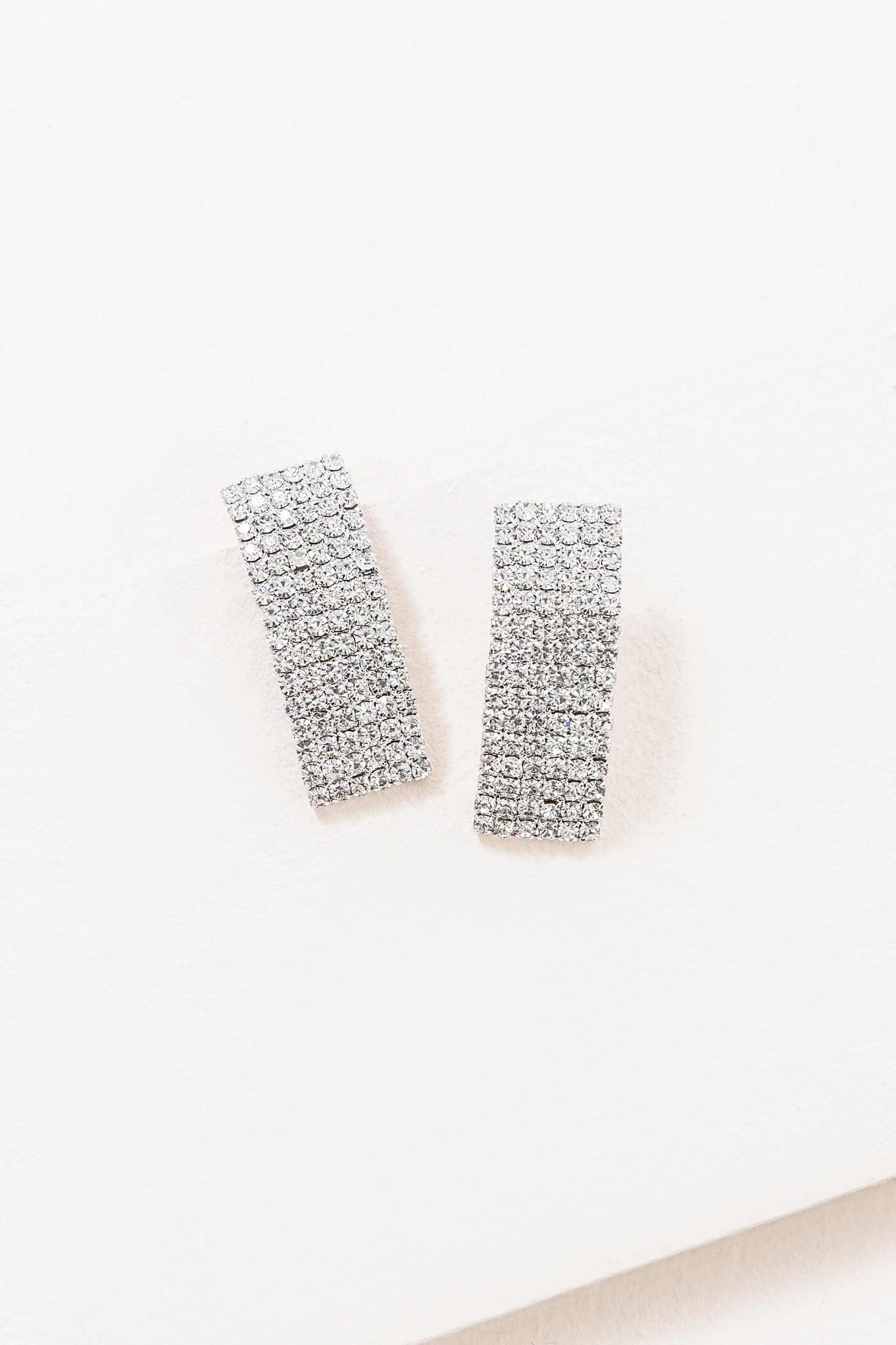 Rhinestone Curved Earrings