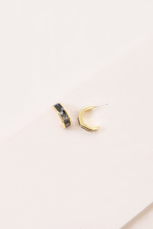 Tile Hoop Earrings | Smoke