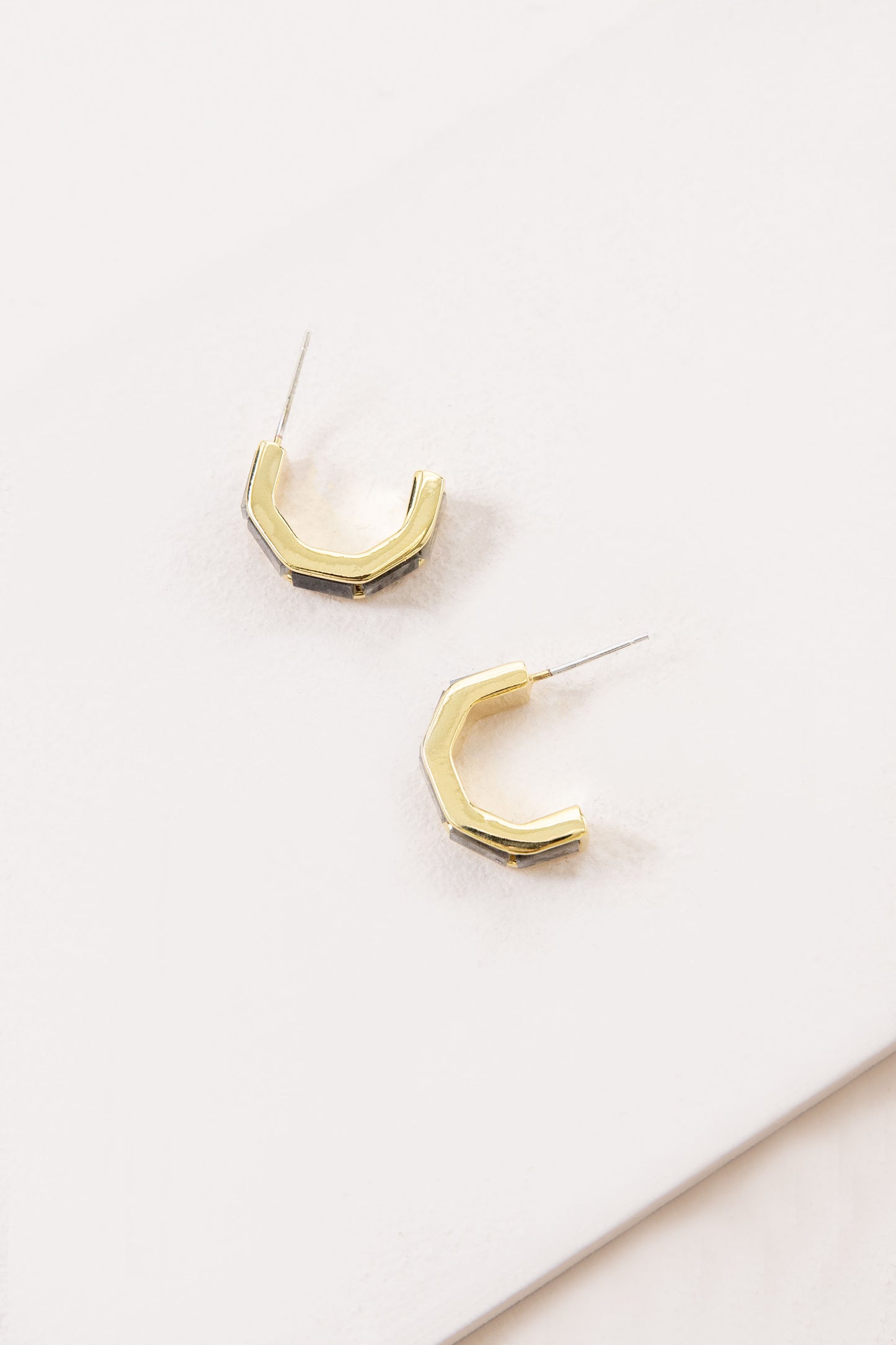 Tile Hoop Earrings | Smoke