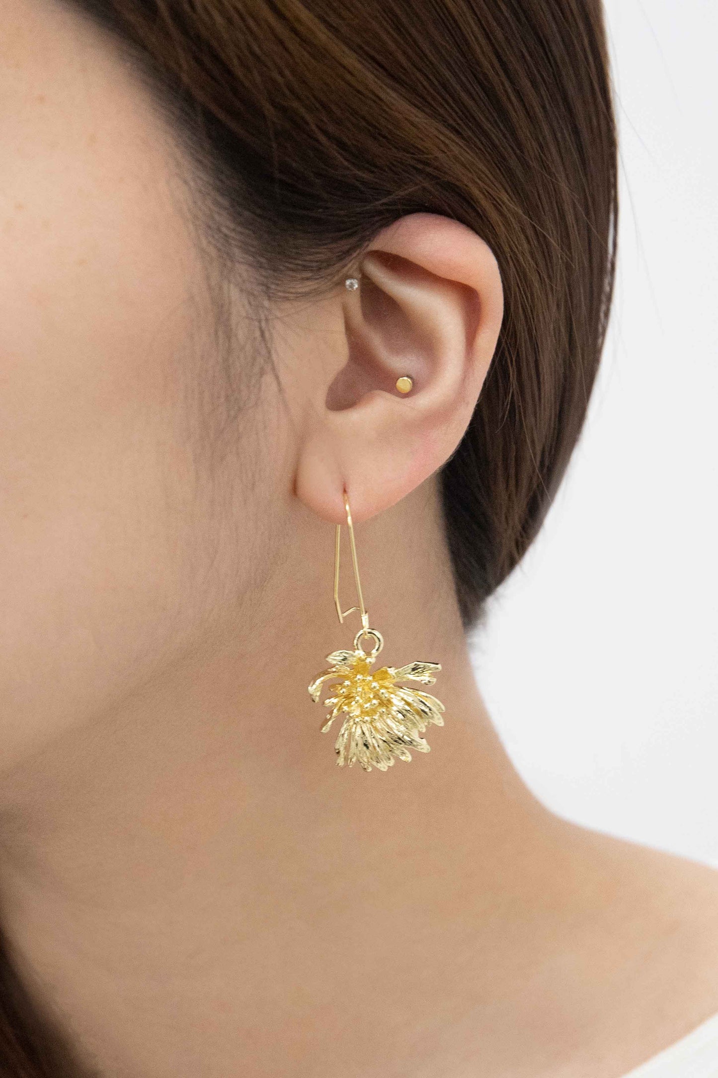 Wilted Chrysanthemum Hook Earrings