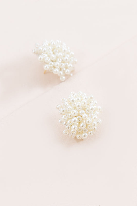 Pearl Cluster Stud Earrings