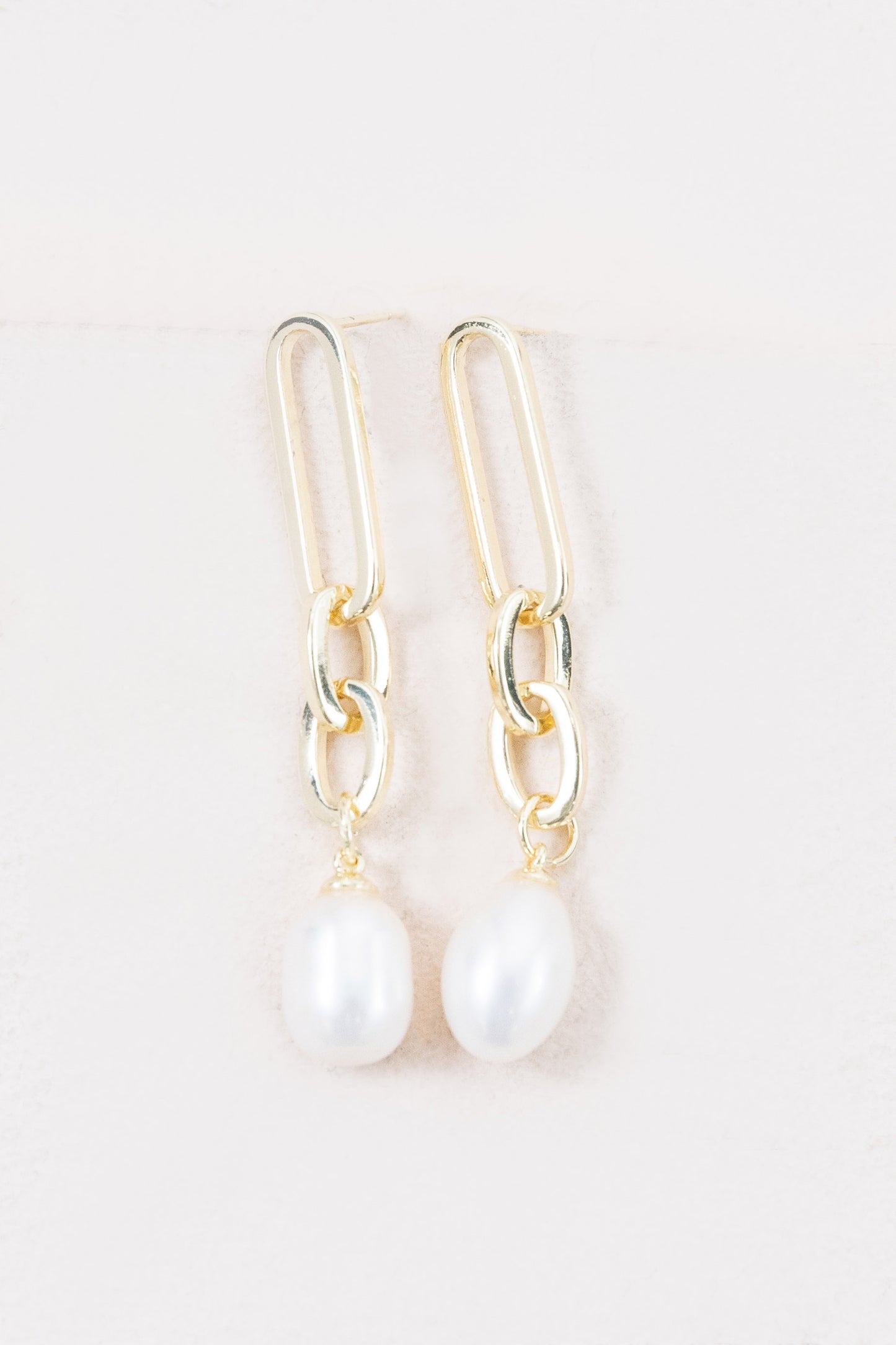 Secured Pearl Drop Earrings