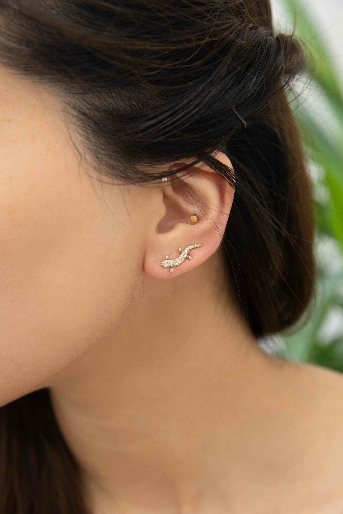 Lizard Ear Pin Earrings