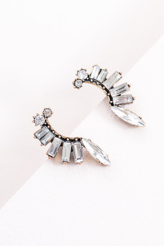 Crystal Clear Crawler Earrings