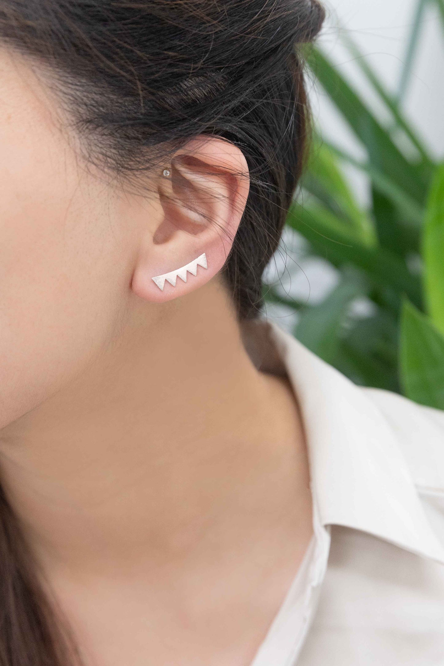 Spiked Ear Pin Earrings