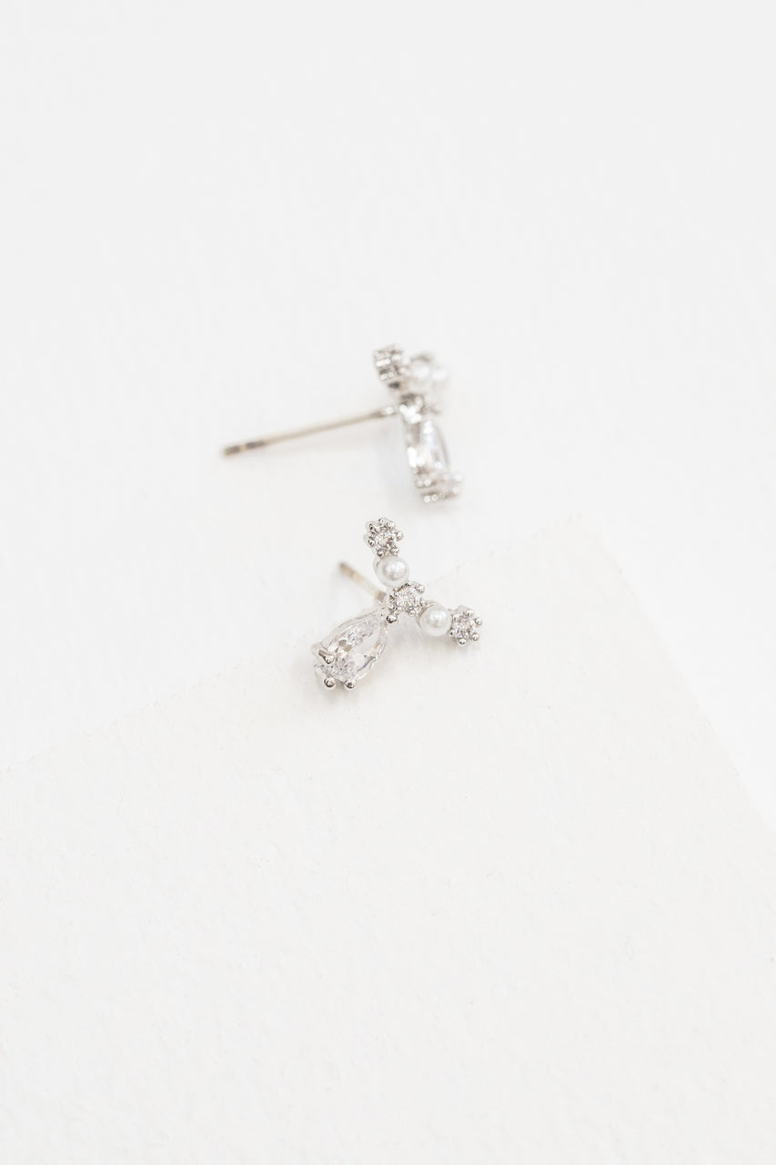 Doting Pearl Stone Earrings | Silver (sterl.)