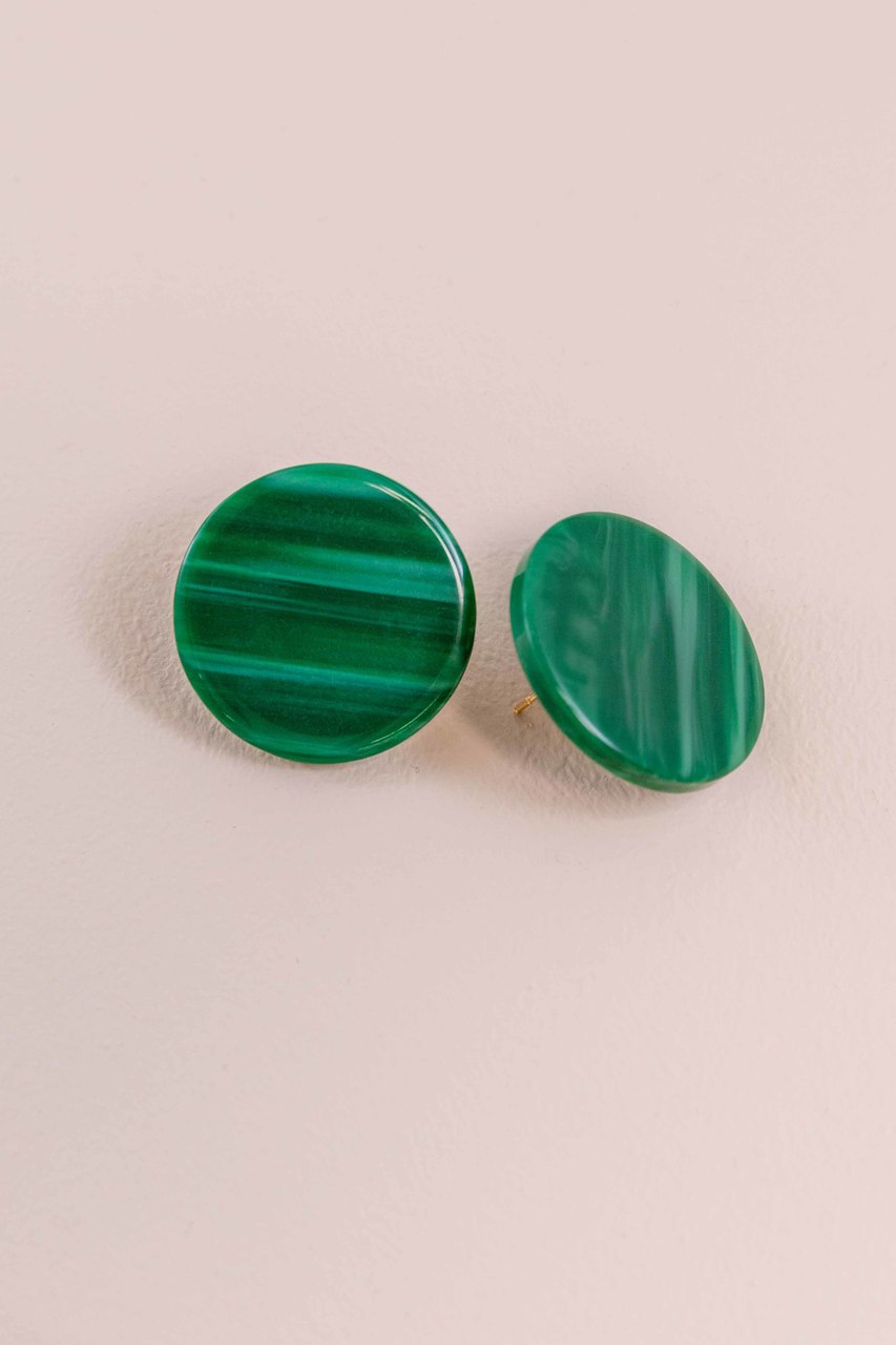 Emerald Forest Circle Earrings
