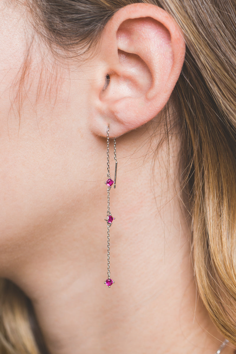 Think Pink Threader Earrings