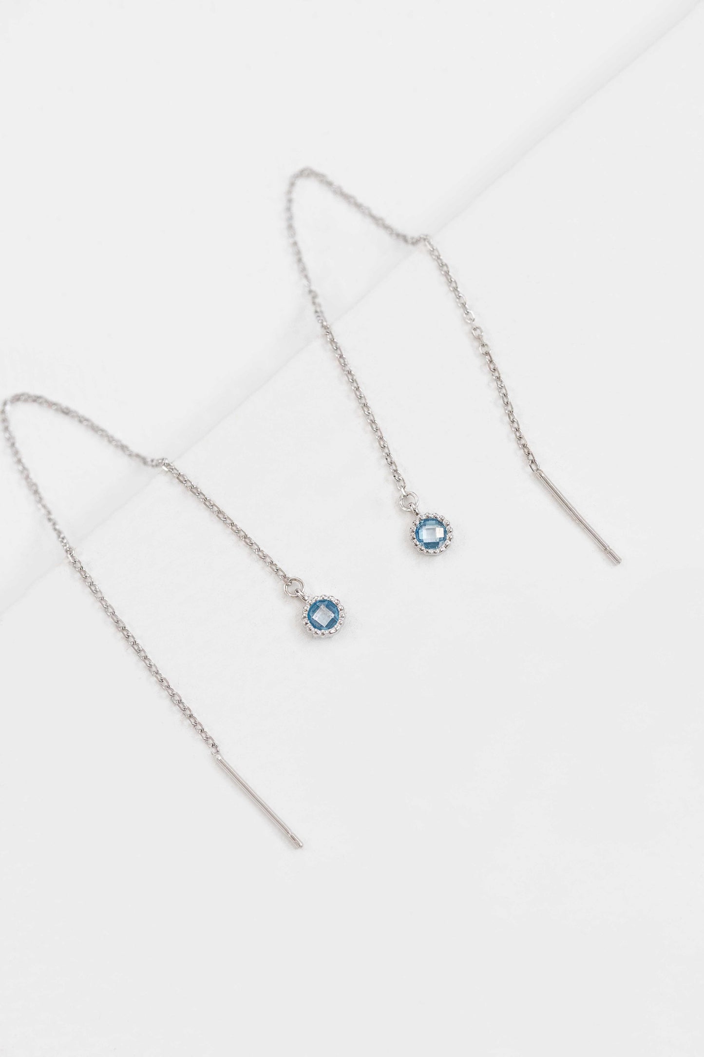 Diadem Threader Earrings | Sky Blue (14K)