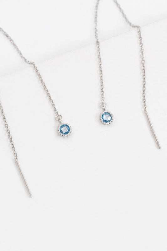 Diadem Threader Earrings | Sky Blue (14K)