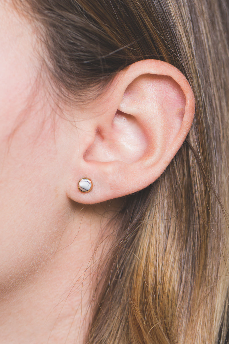 Spike Stone Earrings | Gold (14K)